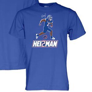 NEW! Unisex Blue 84 Ashton Jeanty Royal Boise State Broncos Hei2man - Size XL
